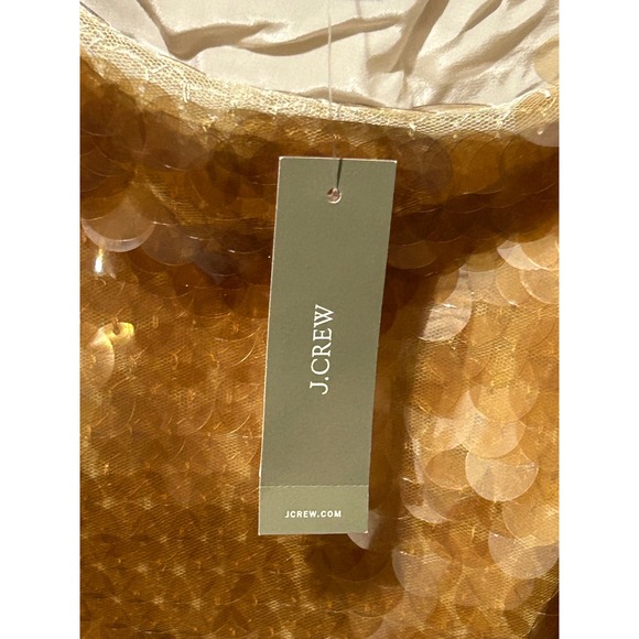 J Crew Collection Gold Sequin Tulle Camisole Top Women Festive Date Night Sz M - Picture 5 of 5